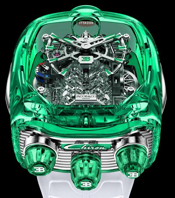 Jacob & Co Replica watch BUGATTI CHIRON SAPPHIRE GREEN CRYSTAL BU210.80.AI.UA.BBRUA